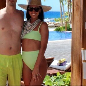 ASOS Lime Green, high waisted, square neck Bikini Set